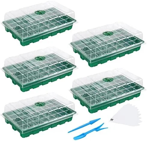 mixc 5 pack seed starter tray 200cell mini propagator greenhouse grow kit
