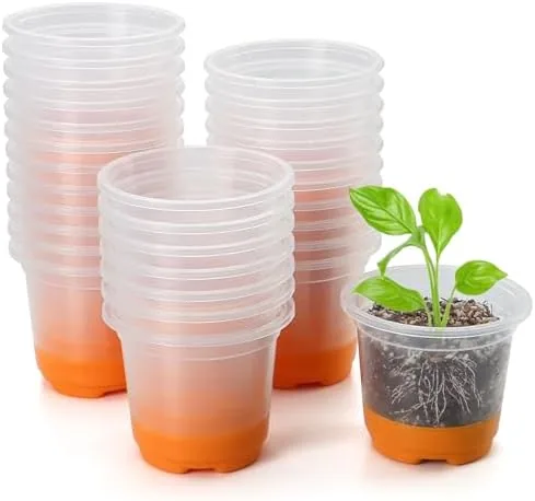 mixc clear nursery pots with silicone base 4 inch 30 pack